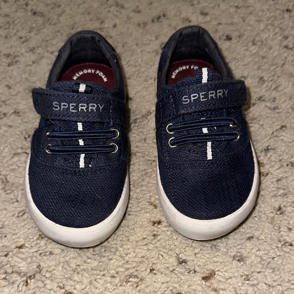 Sperry Kids Navy Spinnkar Washable Shoes
